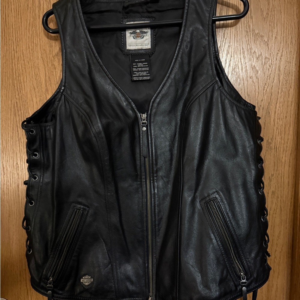 Harley-Davidson Black Leather Biker Vest